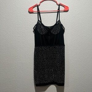 Elegant Black and White Polka Dot Chemise